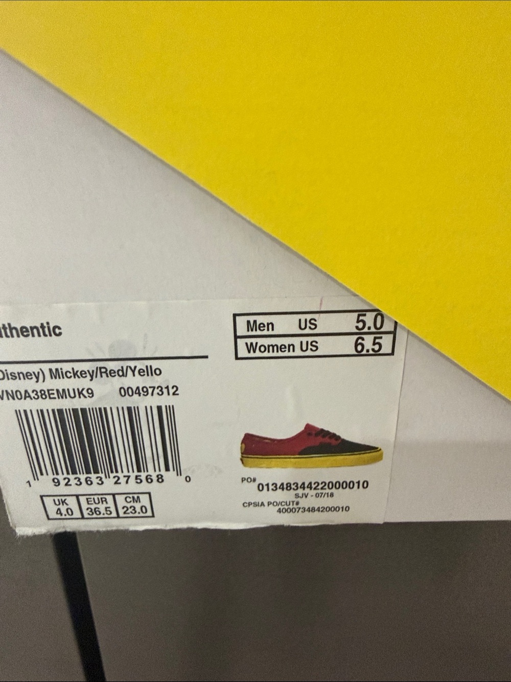 Vans Red, Black & Yellow Low-Top Canvas Sneakers - Picture 5 of 5